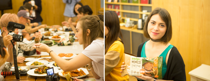새로운 한식의 맛에 빠진 유튜버들
▲ 조금은 서툰 젓가락질이지만,
경험해보지 않은 새로운 한식의
맛에 빠진 유튜버들