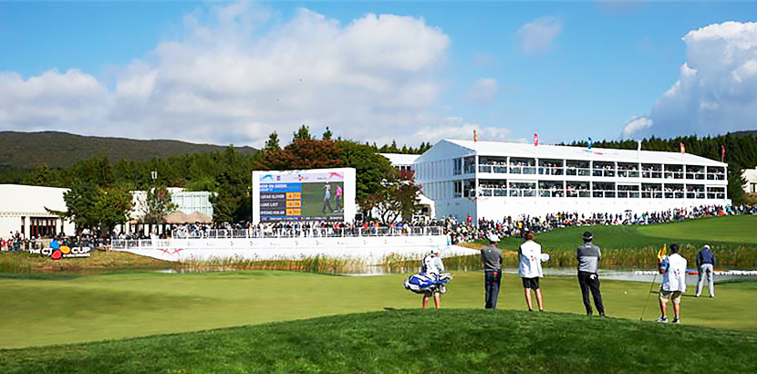 2017년 10월 제주 클럽 나인브릿지에서 열린 한국 최초의 PGA 투어 정규 대회 ‘더 CJ컵 앳 나인브릿지’ 모습.