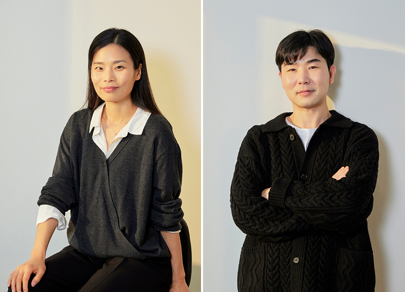  창작 뮤지컬 <여신님이 보고 계셔> 이선영 작곡가(왼쪽)와 한정석 작가(오른쪽).