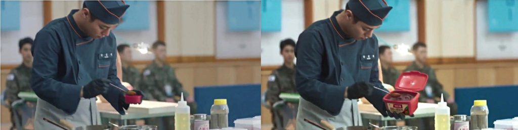 취사병 전설이 되다의 VPPL 구현 장면 : 주인공 강성재가 특정 브랜드의 고추장을 사용하는 모습 구현